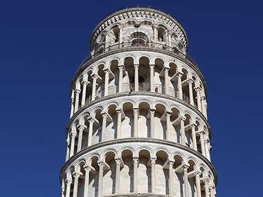 Leaning Tower of Pisa top three floors