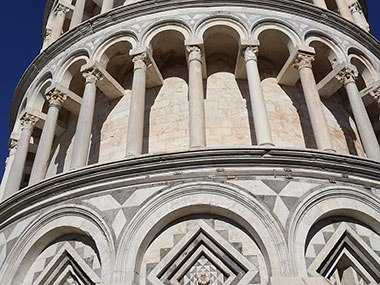 Closeup of a floor of Leaning Tower of Pisa