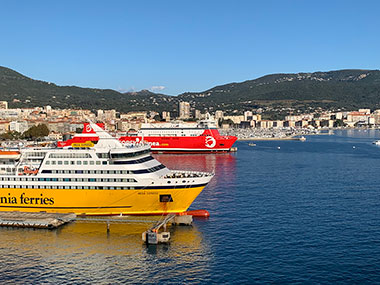 Ships docked in Corsica