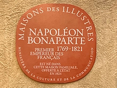 Plaque for the birthplace of NapoleonBonaparte