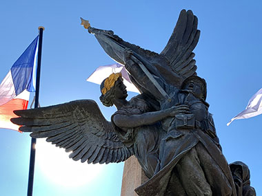 Statue in park in Corsica