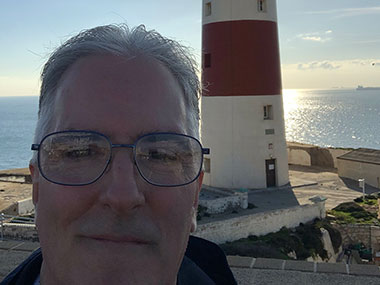 Pat in front of Europa Point- Gibraltar