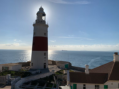 Europa Point Lighthouse blocking the sun - Gibraltar