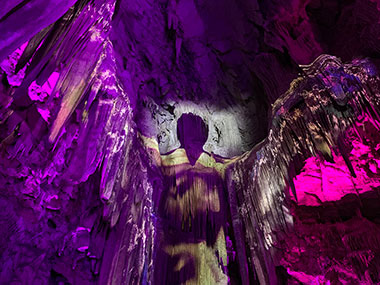 Angel effect of light on wall of cave - Gibraltar
