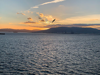 Sunset over water - Gibraltar