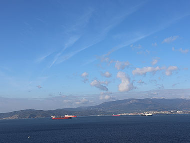 Mountains beyond water - Gibraltar