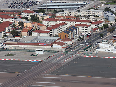 Border crossing across a runway - Gibraltar