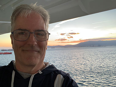 Pat selfie at sunset in Gibraltar