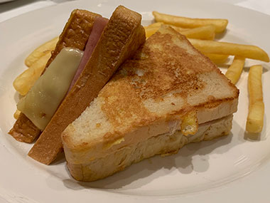 Cheese sandwich and fries