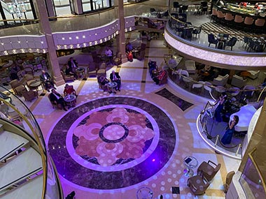 Looking down on atrium in  Enchanted Princess