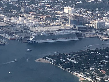 View of Enchanted Princess from airplane