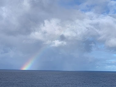 December 2, 2023 Rainbow along ship