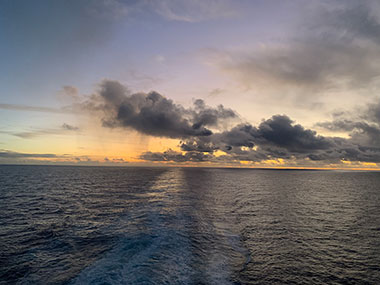 Clouds behind ship