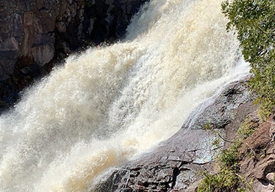 Closeup of waterfall