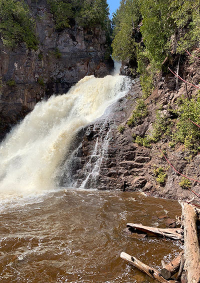 waterfall beyond viewing platform