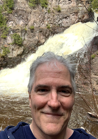 Pat in front of Caribou Falls