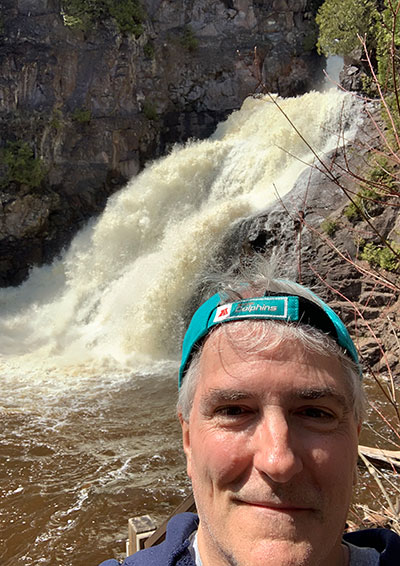 Pat and closeup of Caribou Falls