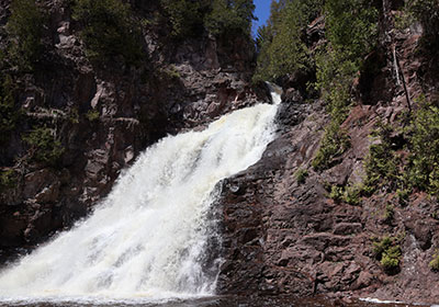 Waterfall flowing over rocks