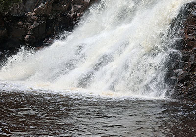 Closeup of bottom of waterfall