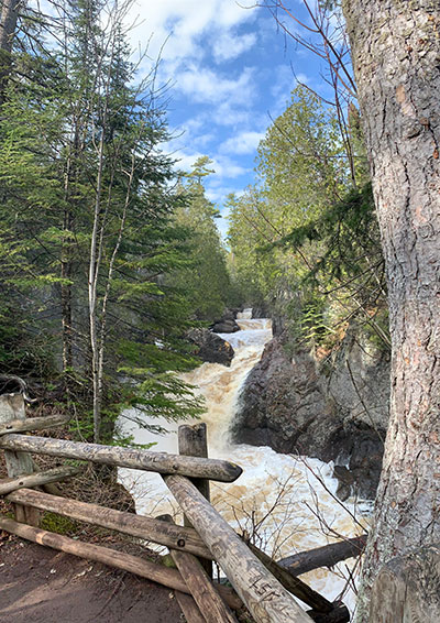 Cascade River flowing by observation area