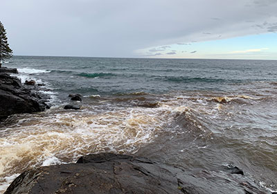 River flows into lake