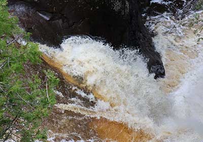 Closeup of whitewater of river