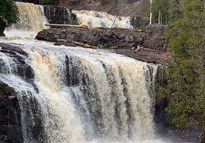 Two levels of the waterfall