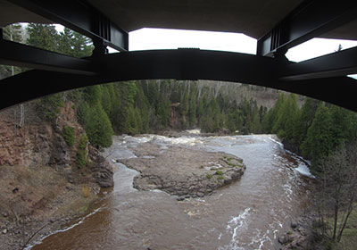 River view from under the bridge