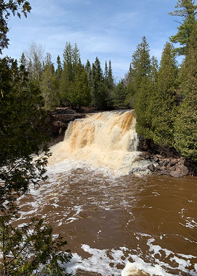 waterfall with foam in front