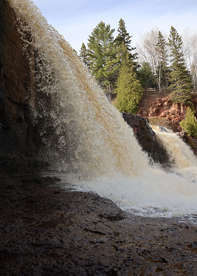 Closeup of lower waterfall