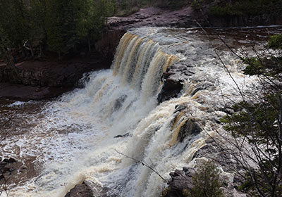 Side of waterfall