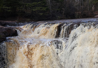 Closeup of upper waterfall