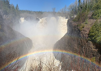 Waterfall with ranbow