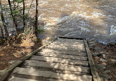 Steps leading into water