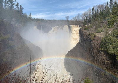 Rainbow in front of High Falls