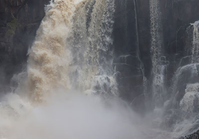 Close up of waterfall