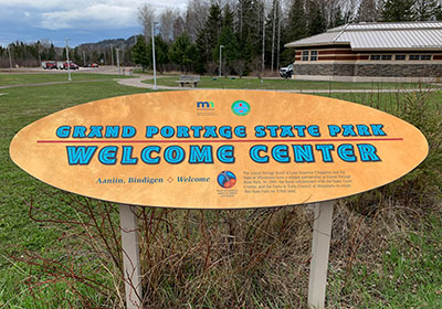 Grand Portage Welcome Center sign