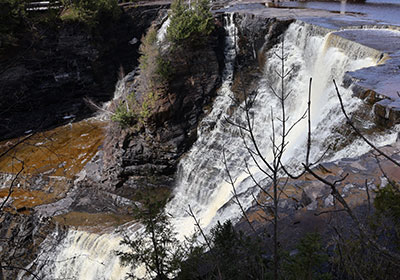 View from directly North of waterfall