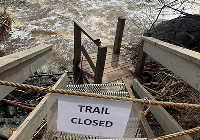 Trail closed sign