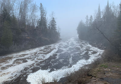 River flows into Lake Superior