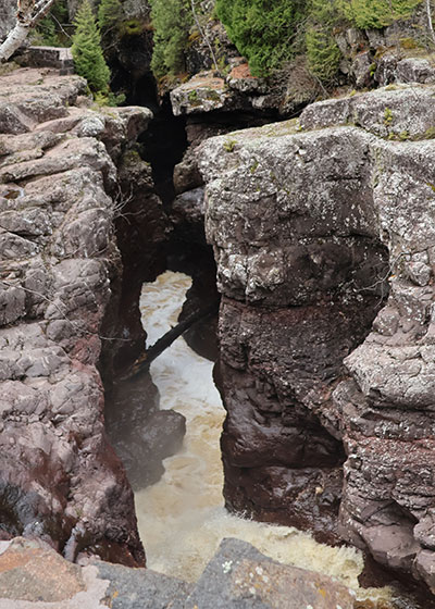 Rocks on both sides of the river