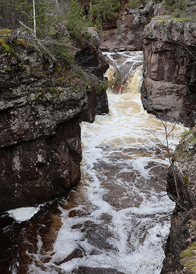 White foam of the river