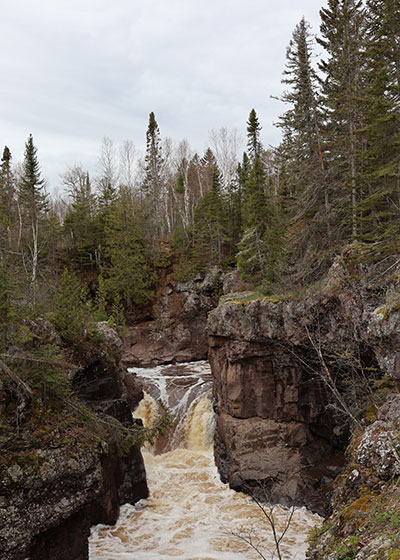 Waterfall in river