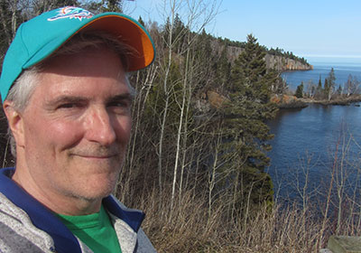 Pat selfie in front of Lake Superior
