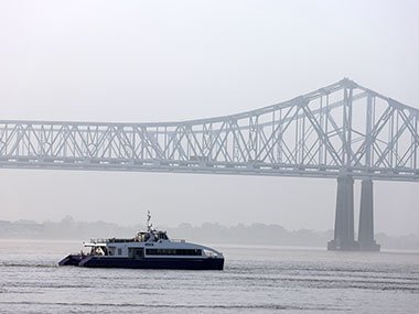 Boat on Mississippi River