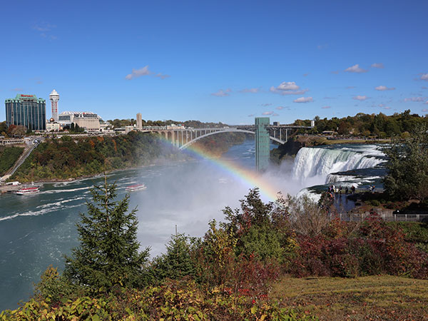 Rainbow over Niagara Falls and Goat Island