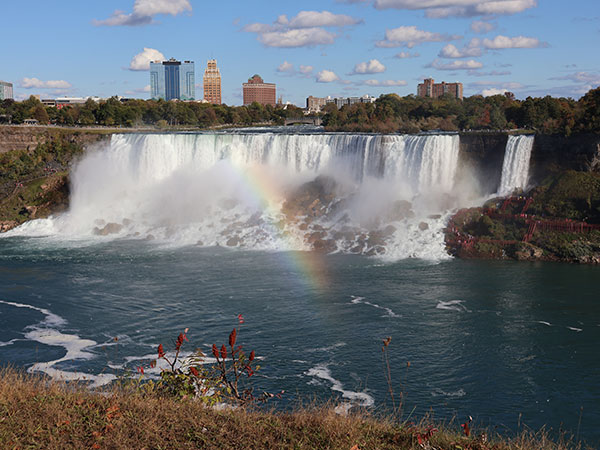 Rainbow in front of Niagara Falls as viewed from Canadian side