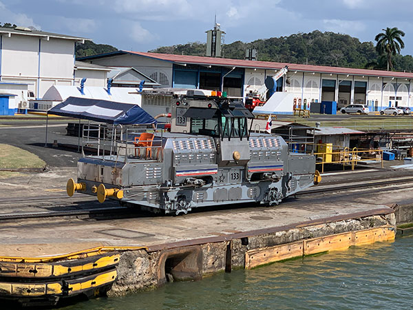 Parked train at Panama Canal