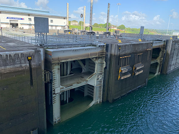 Panama Canal lock from side