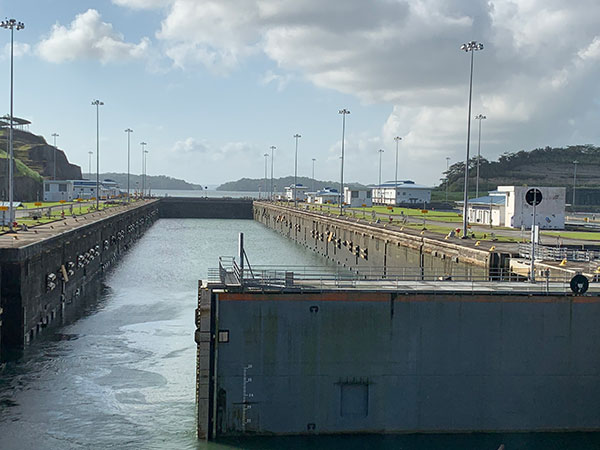 Lock of Panama Canal opening